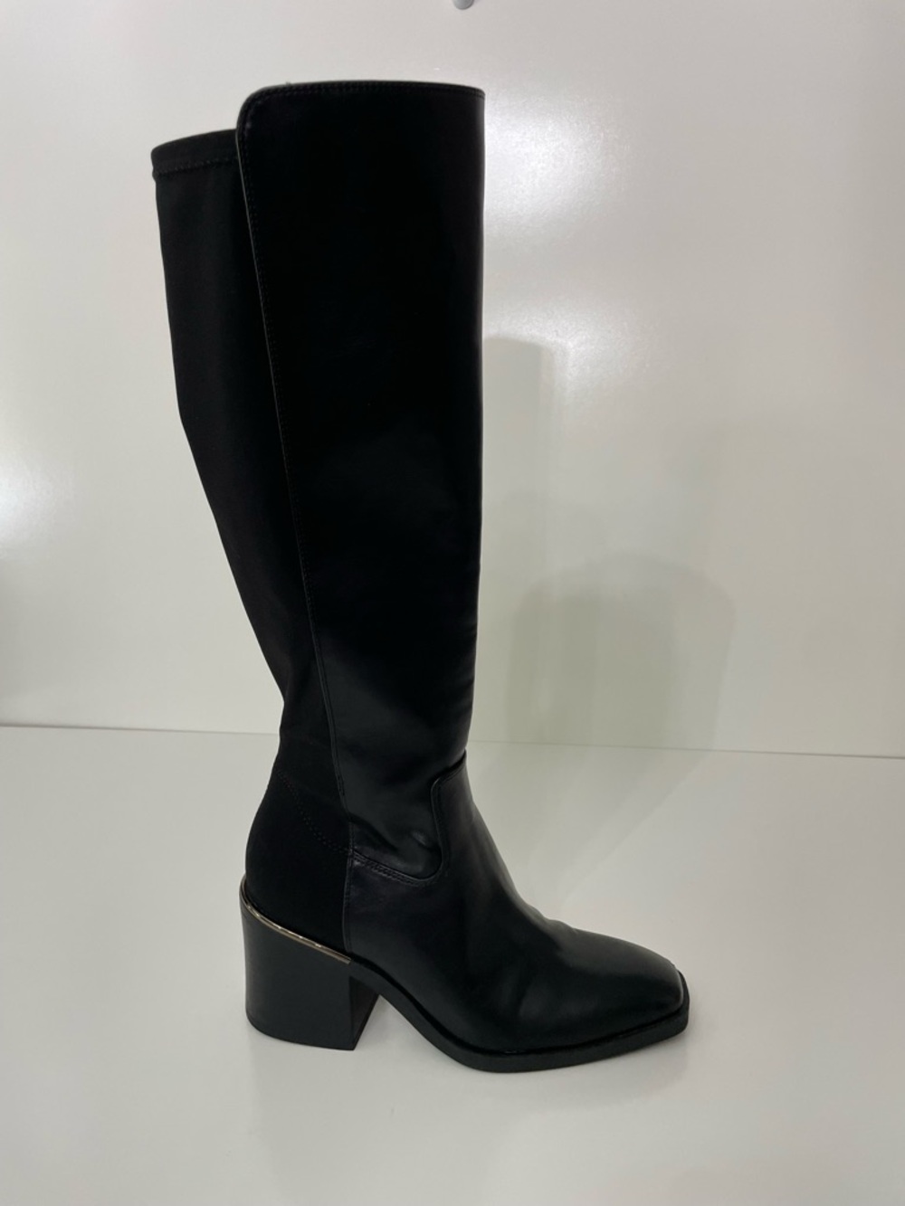 Kelly & Katie Chana 5050 Black Knee High Square Toe Boots Womens 8 Funeral Night